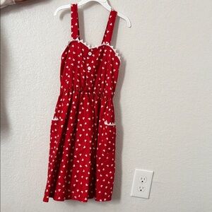 SHEIN Red Heart Pattern Kids Dress